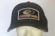 Mossy Oak Camo Black Mesh Back Ball Cap Hat L-XL Patch Logo NWT