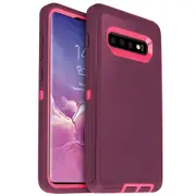 Shockproof Heavy Duty Armor Cover 3 Layers Samsung Galaxy S10+ Rose Pink/Purple