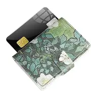 [Generic] Small Wallet for Women, Card Holder - Anti Demagnetization Credit Card Holder | Wallet with Front Pocket, PU Leather Card Organizer for Membership Cards, Compact Purse for Daily Use, White rose,