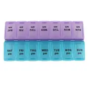 AM PM Pill Box Medication Organizer Weekly Medicine Storage Holder Vitamin Case