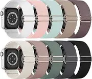iXTRA 10 Pack Stretchy Nylon Bands Compatible with Apple Watch Band 38mm 40mm 41mm 42mm 44mm 45mm 46mm 49mm Women Men, Solo Loop Elastic Sport Straps for iWatch Series 10 9 8 7 6 5 4 3 SE/Ultra 1/2