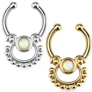 Septum Hanger Micro Size w/Opalite Stone Nose & Cartilage Fitment