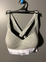 Calvin Klein Women’s Large Gray Modern Cotton Lift Bralette NWT