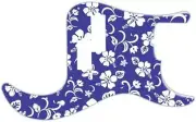 P Bass Pickguard to fit Fender 5 string Standard Guitar Hawaiian Print Blue