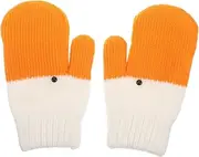 [BESPORTBLE] Furry Warm Knitted Mittens for Women Plush Thick Winter Gloves with Quirky Goose Design Wind Resistance for Outdoor Activities and Cold
