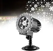 Snowflake Projector, Snowflake Lights Indoor, Indoor Outdoor Holiday Snowflake Projector Lights, Clear Rotating Snow Falling Lamp for Halloween Xmas Party Garden Landscape Decoration