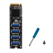 4 Ports USB 3.0 PCI-E Riser Card M.2 M to PCIE Extender Riser Expansion Card k