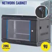 9U Cabinet Server Network Data Rack Wall Mount LAN Rack 400mmDeep Overall 0.6mm