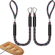 [Fulenyi] Dock Lines for Boats | 4 Feet Dock Rope Boat Rope with Stainless Steel Clips - 2-Pack Marine Rope, Accessories for Boats, PWC, Kayak, Watercraft, Pontoon, Canoe, Power Boat Fulenyi