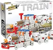Construct IT 239-Piece Train Construction Kit – STEM Metal Building & Construction Toy – Build Your Own Train Model – Engaging Creative Build Set for Birthdays – STEM Toys for Kids Ages 8-12