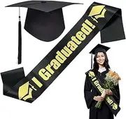 [Generic] Graduation Hat for High School | Adult Ceremonial Articles Bachelor Hat - Black Bachelor Celebration Supplies for High School, College