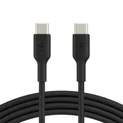 Belkin BoostCharge USB-C to USB-C Cable (1m/3.3ft) - Black (CAB003bt1MBK), 60W Fast Charge, 480Mbps, 8,000+ bends tested, PVC Cable Jacket, 2YR.