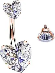 [Yeelong] Belly Rings 14G Stainless Steel Belly Button Rings for Women Girls Silver Navel Piercing Body Piercing Jewelry…