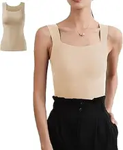 [Wryhaul] Shamfreshen U Neck Shapewear Built-in Bra Tank, High Support Tank U Neck, Tank with Built in Bra for Women High Support, Tummy Control Compression Tank Tops for Women