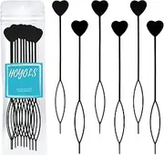 Hoyols 12pcs Quick Topsy Tail Hair Beader for Braiding Beads, Loop Threader Ponytail Hair Styling Maker for Kids Girls Set of 12 - Black