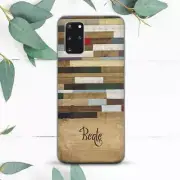 Custom Name Wood Colorful Stripes Case For Samsung Note 10 20 S21 S22 S23 S24 FE
