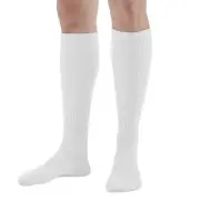 AW Men's Casual 15-20 mmHg ModerateCompression Knee High Socks White X-Large