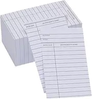 Library Cards, Checkout Catalog Book Card, Index Card, Due Date Notecard for Record Keeping (3x5 in, 400 Count)