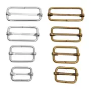 20pcs Metal Adjustable Square Ring Buckles Hook Slide Adjustor 2 Color 4 Sizes