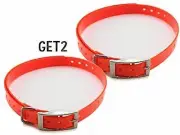 2 Kiwi 3/4" Neon Orange Square Buckle High Flex Dog Strap For Garmin Dog