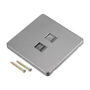 RJ45 CAT6 Socket Telephone Wall Plate Silver Grey for Home Office