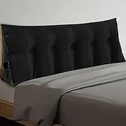 Wenqik Wedge Pillow Queen Triangular Headboard Bed Reading Backrest Back Support Long Pillow with Removable Cover for Dorm Room Supplies Housewarming Gift(Black)