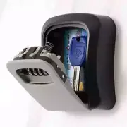 Wall Mount Key Lock Box 4 Digit Password Code Security Lock No Key for Home