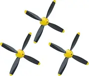 LEAMBE 3 Sets of 4-Blade Propeller Spare RC Plane Propellers Compatible with P51 Mustang & P40 Warhawk Remote Control Airplane Nose Cone