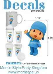 Pocoyo Cup Decal - Personalized