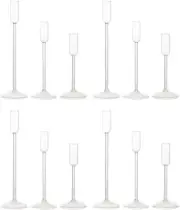 Candlestick Holders, Glass Taper Candle Holders Set of 12, Candle Holders for Ca