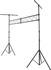 Giantex 4m Lighting Truss System, Heavy Duty Metal Lighting Stand with Adjustable Height, Retractable T Bar, Non-Slip Pads, Triangle Foot,Locking Pins, Extension for Portable Audio Stage