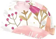 [FVQL] Pack of 2 Surgical Cap Nursing Hats for Women, Scrub Cap, Mothers Day Pattern Bear and Flower