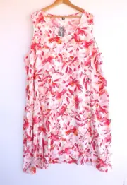 New Autograph Dress 26 Womens Shift Button Front Sleeveless Pullover Floral