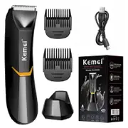 KEMEI Waterproof Body Hair Trimmer Electric Shaver MenWomen Groin Shaver and Body Grooming Pubic Hair Trimmer Rechargeable