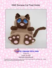 Siamese Cat Treat Holder- Plastic Canvas Pattern or Kit