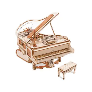 轉蛋玩具館 Robotime ROKR 音樂盒 立體 木製 組裝模型 鋼琴 AMK81 加贈 泰迪小屋 現貨
