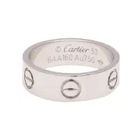 在飛比找Yahoo奇摩購物中心優惠-Cartier 卡地亞經典LOVE RING 18K白K金婚