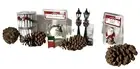 Christmas Village Accessories 2 Rolls White Picket Fence 2 Lighted Light Post