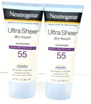 Neutrogena Ultra Sheer Dry-Touch Sunscreen Lotion SPF 55 2 Pack 3oz Ea Exp 1/25