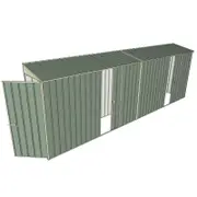 Build-a-Shed 0.8 x 6 x 2m Singled Hinged Door Skillion Shed with Dual Single Sliding Side Doors - Green