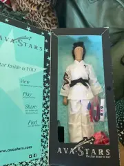 Ava Stars Martial Arts Faceless Dark Hair Collectible Doll w/Stand & Accessories