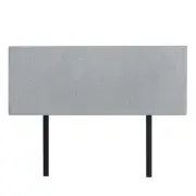 Linen Fabric Double Bed Deluxe Headboard Bedhead - Stone Grey