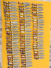 CUSTOM HAND MADE DAMASCUS STEEL FIX BLADE STAGE KNIFES.10” Long (LOT OF 50).