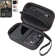 Growalleter Hard Case for RG40XX V Retro Handheld Game Console, RG40XXV Case Internal Mesh Pocket for Storing Game Cards, Data Cables (Black)
