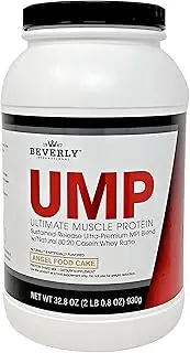 Beverly International UMP Protein Powder 30 servings, Angel Food Cake. Unique whey-casein ratio builds lean muscle and burns fat for hours. Easy to digest. No bloat. (32.8 oz) 2lb .8 oz