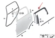 MINI COUNTRYMAN R60 Rear Left Door Window Guide 51359800613 NEW GENUINE