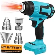 Housoutil 18v Cordless Handheld Hot Air Blower with Nozzles Fast Heating Electric Hot Air Heater for Shrink Wrap and Compatible with Makita
