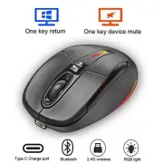 Multi-Function 2.4G Wireless Mouse One-Click To Desktop Type-C Rechargeable Mute