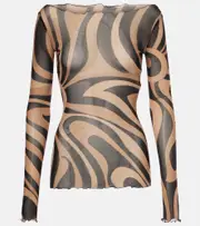 [Pucci] Pucci Marmo semi-sheer tulle top AU 16 pink
