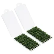 2 Sets 56Pcs Miniature Static Grass Bushy Tuft Shrubs Terrain Model Dark Green